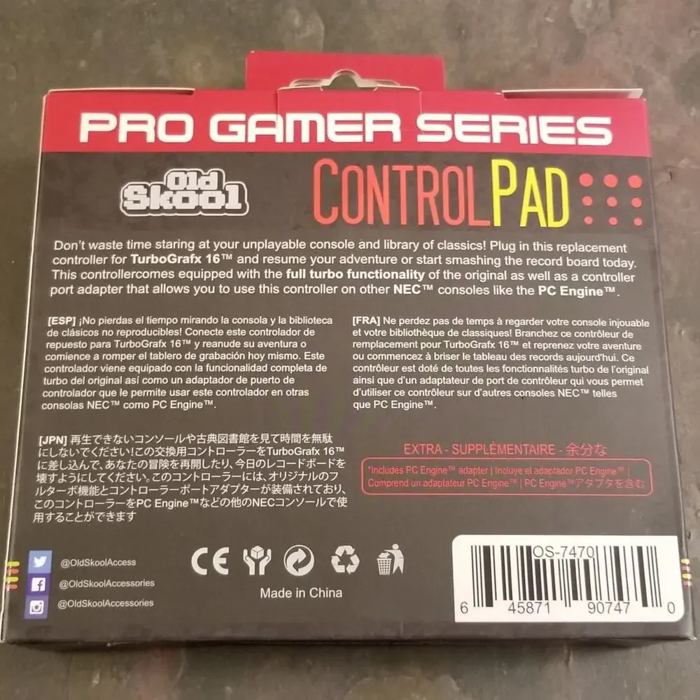 NEC Turbografx-16 / Turbo Duo Controller (NEW) - TG-16 Gamepad - Old Skool